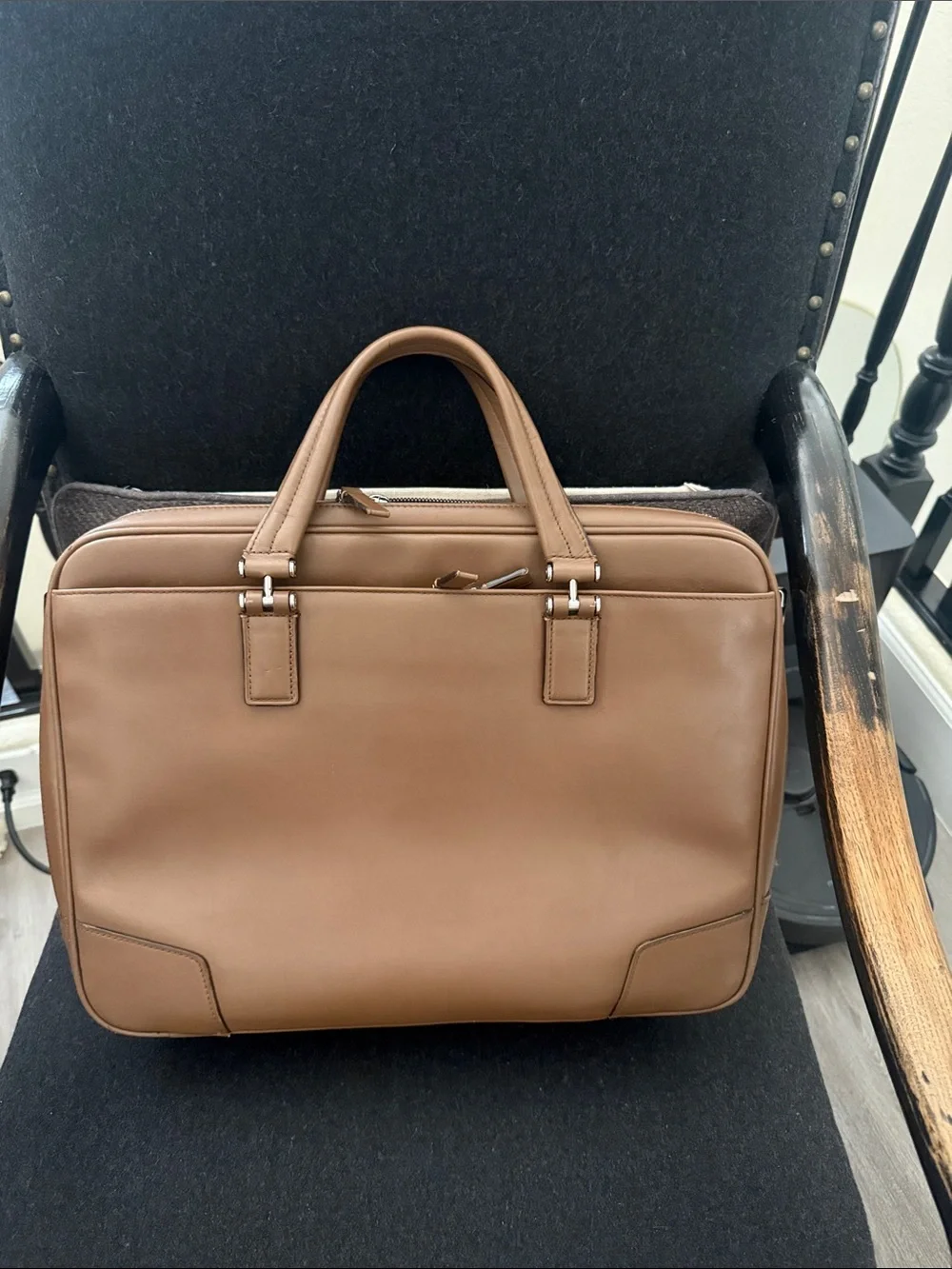 Tumi Cognac Brown Leather Briefcase